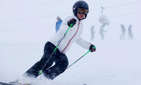 Vanessa Mae skis in Switzerland